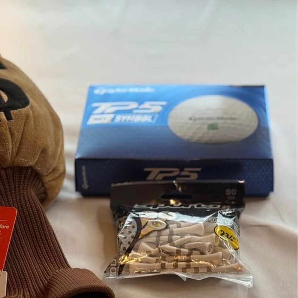 NWT-Golf Sport Accessories, Money Theme, Taylor Made Balls, Tee’s & Club Cover - Picture 7 of 10